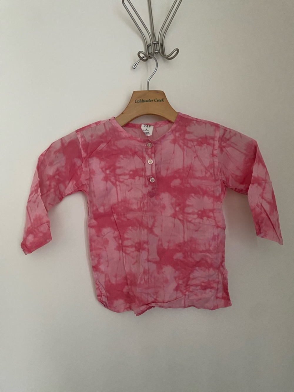 GAP Pink Tie-Dye Long Sleeve Tunic Top
